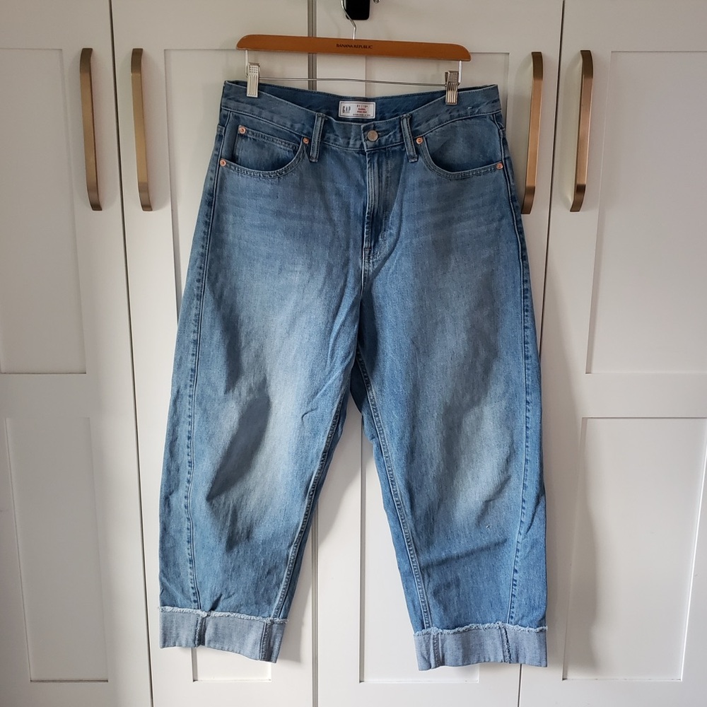 GAP High Rise Barrel Denim Jeans